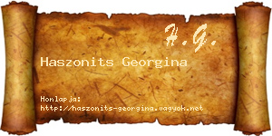 Haszonits Georgina névjegykártya